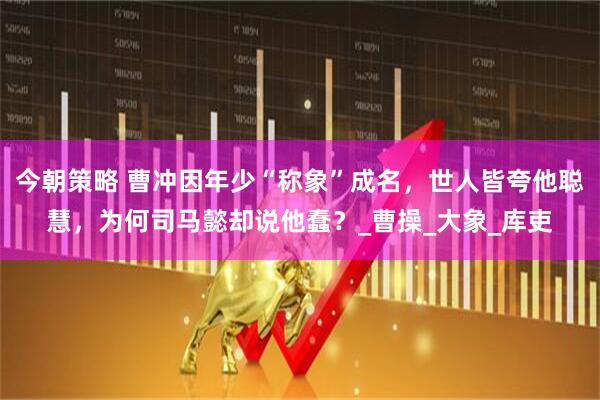 今朝策略 曹冲因年少“称象”成名，世人皆夸他聪慧，为何司马懿却说他蠢？_曹操_大象_库吏
